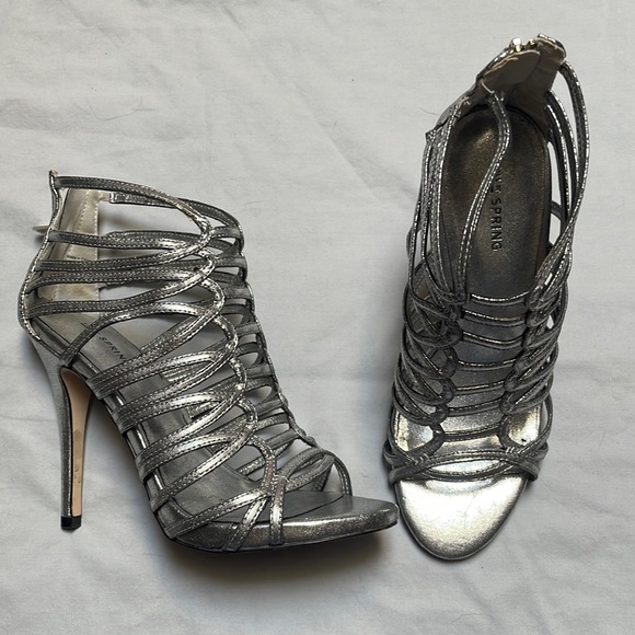 Strappy ankle stiletto / dark silver - Picture 1 of 5